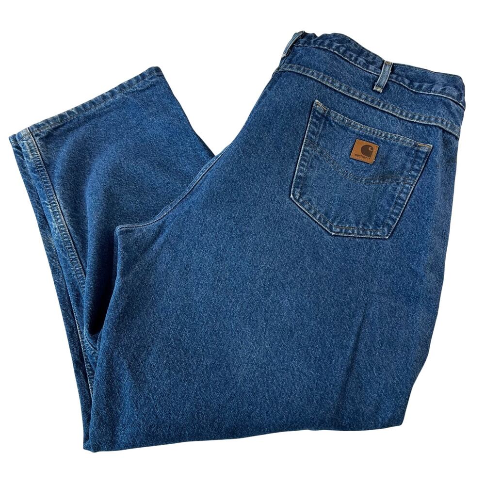Carhartt Vintage men’s Flannel Lined Blue Jeans size 46x29 B21 DST
